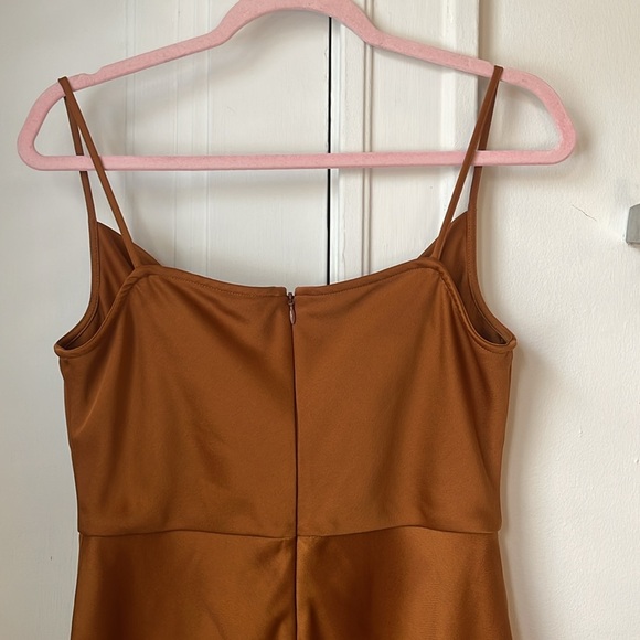 SACHIN & BABI Burnt Orange Women's Cali Satin Midi Slip Dress 10 BHLDN - Picture 6 of 10